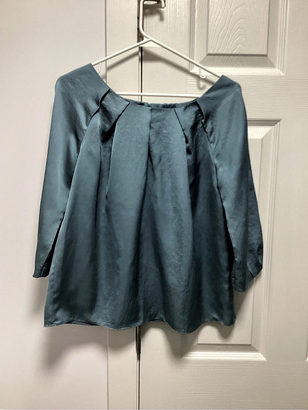 Talbots Pleated Long Sleeve Blouse Blue Size 10P